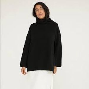 Elizabeth Suzann x Alabama Chanin Margaret Black Turtleneck